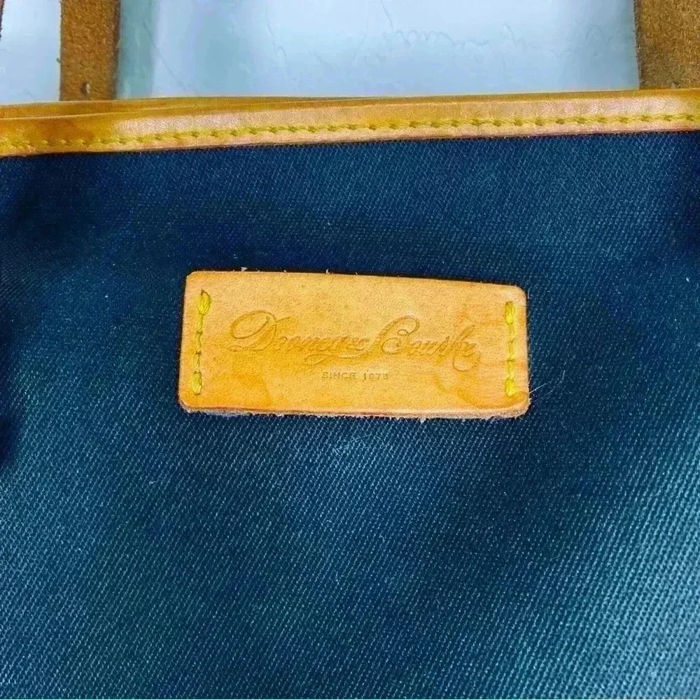 Dooney & Bourke Vintage Black Canvas Leather Trimmed Tote
